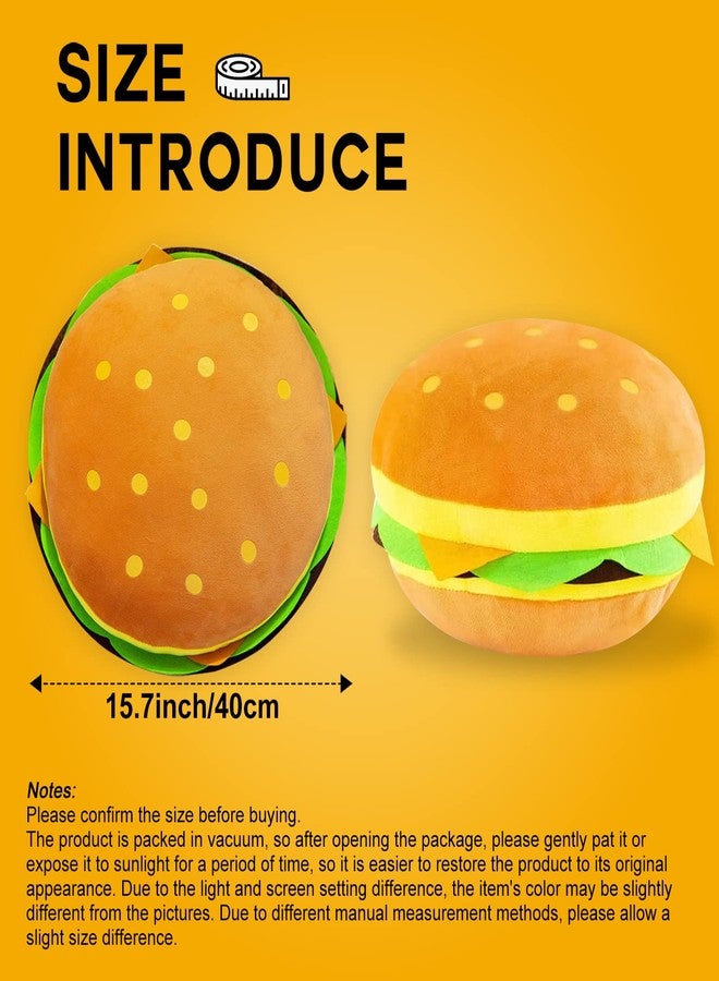 CHELEI2019 15.7" Hamburger Plush Cheeseburger Pillow Stuffed Food Cushion Toy,Gifts for Kids - Image 2